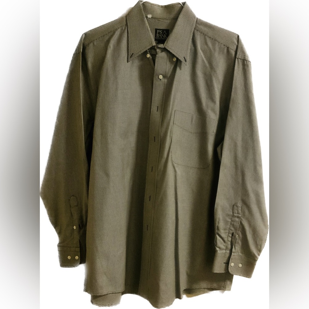 Men’s Jos. A. Bank black and white button down shirt L